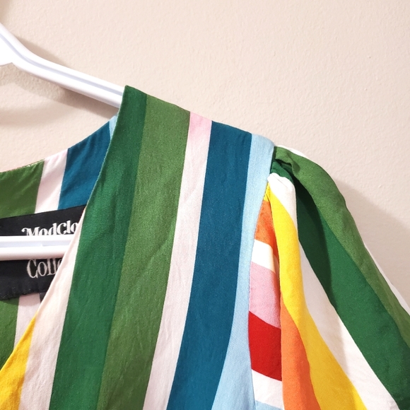 Modcloth x Collectif - 🌈 Rainbow Vertical Stripe Maxi Dress w/ Pockets - Size S - Picture 7 of 11